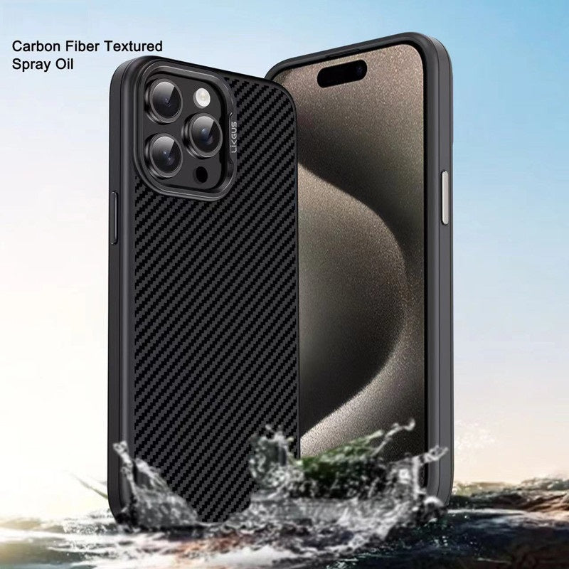 iPhone 15 Pro Max Smooth & Sleek Finish Soft Carbon Case - Black