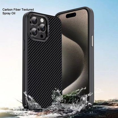 iPhone 15 Pro Max Smooth & Sleek Finish Soft Carbon Case - Black