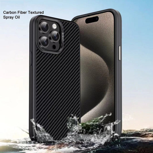 iPhone 15 Pro Max Smooth & Sleek Finish Soft Carbon Case - Black