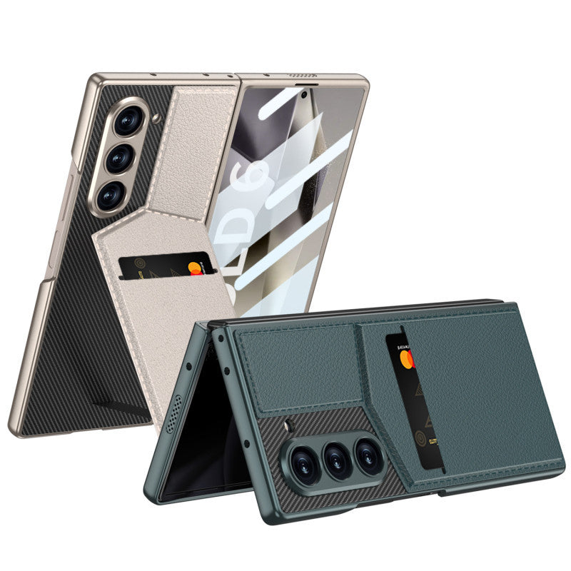 Samsung Z Fold 6 GKK Luxury Wallet Card Holder Stand Leather Case With Glass Protector