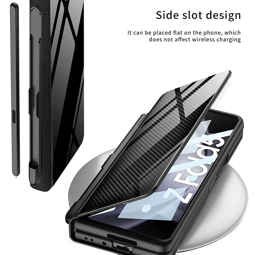 Samsung Galaxy Z Fold 6 GKK Deer Pattern Glass Flip Case With Front Glass - Green